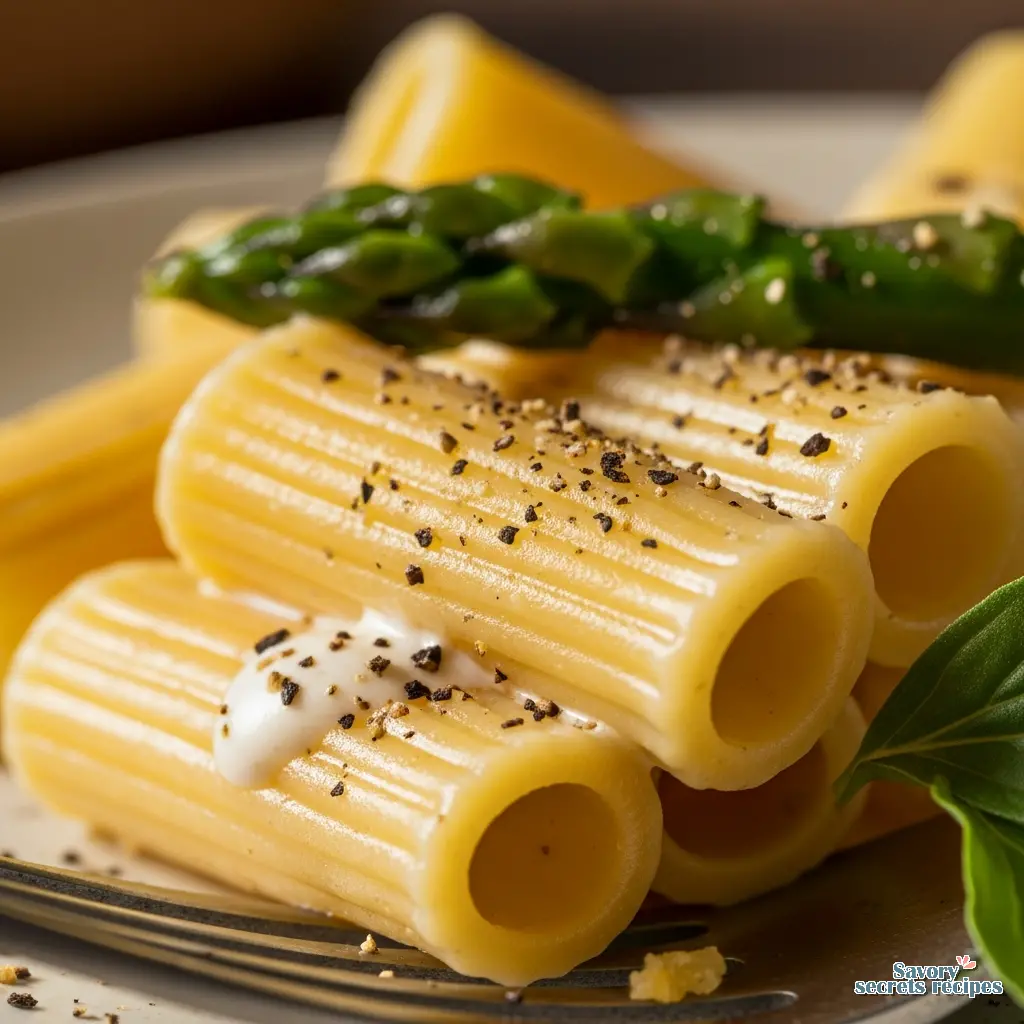 vegan spring pasta recipe close up
