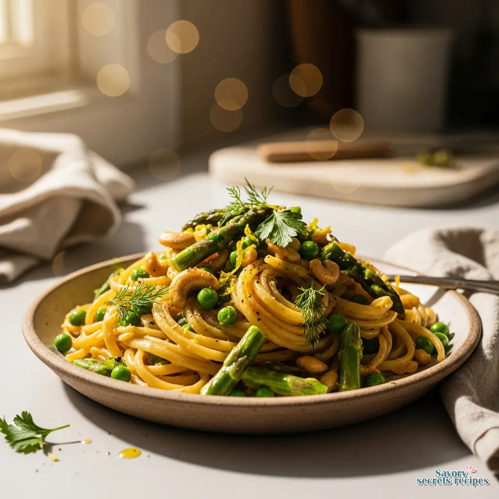 vegan spring pasta recipe final presentation