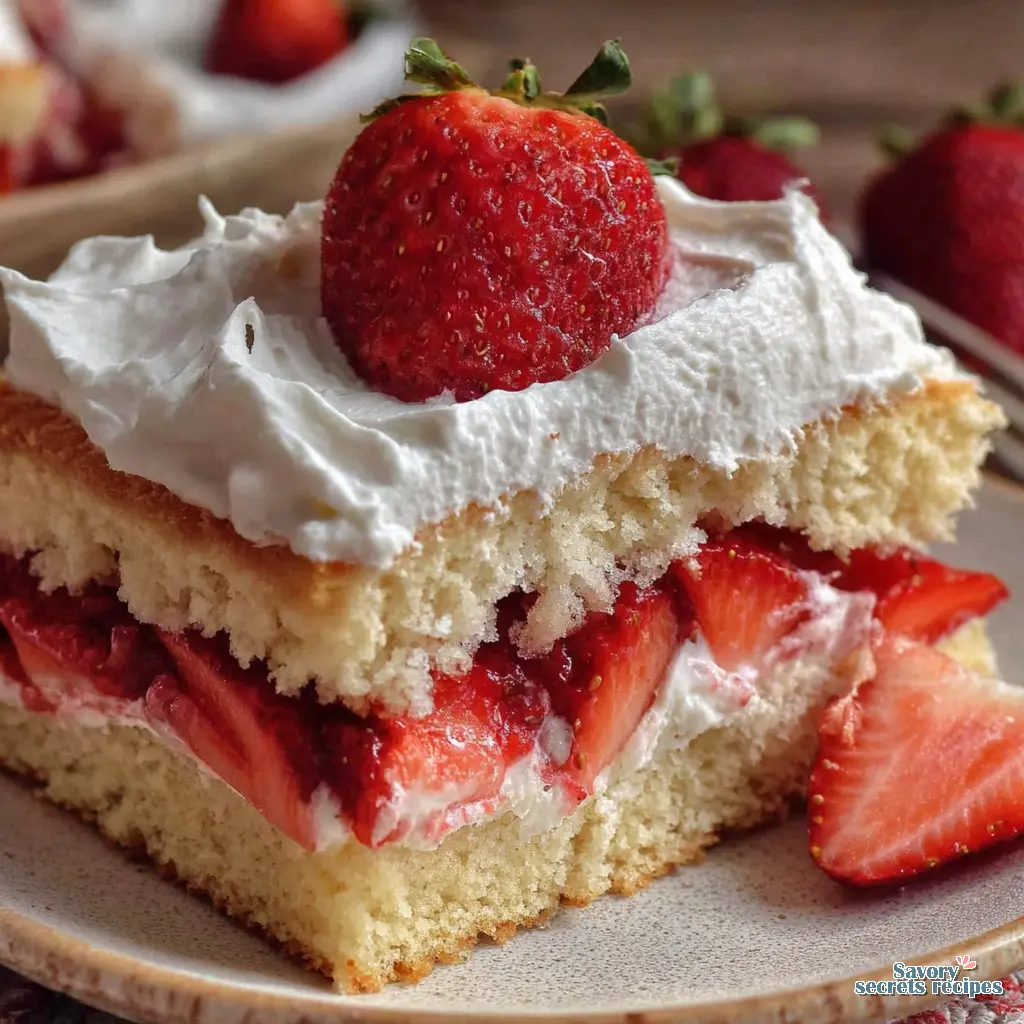Vegan Strawberry Shortcake Cake close up