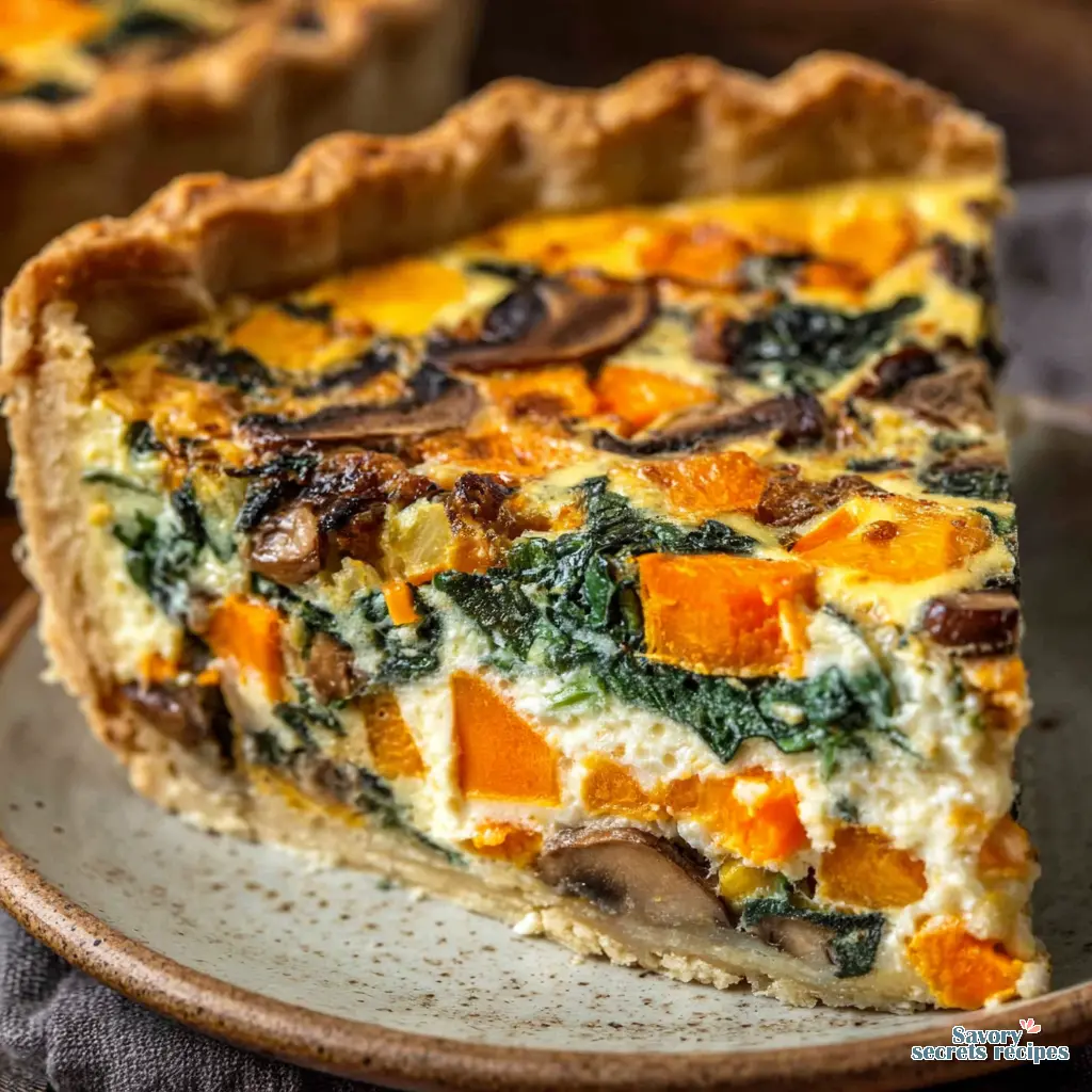 vegetarian quiche dish final presentation