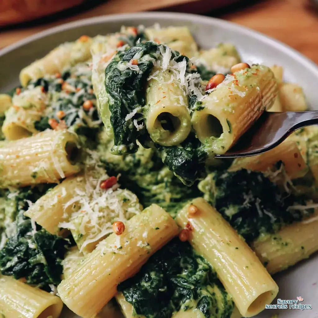 vegetarian spinach pasta final presentation