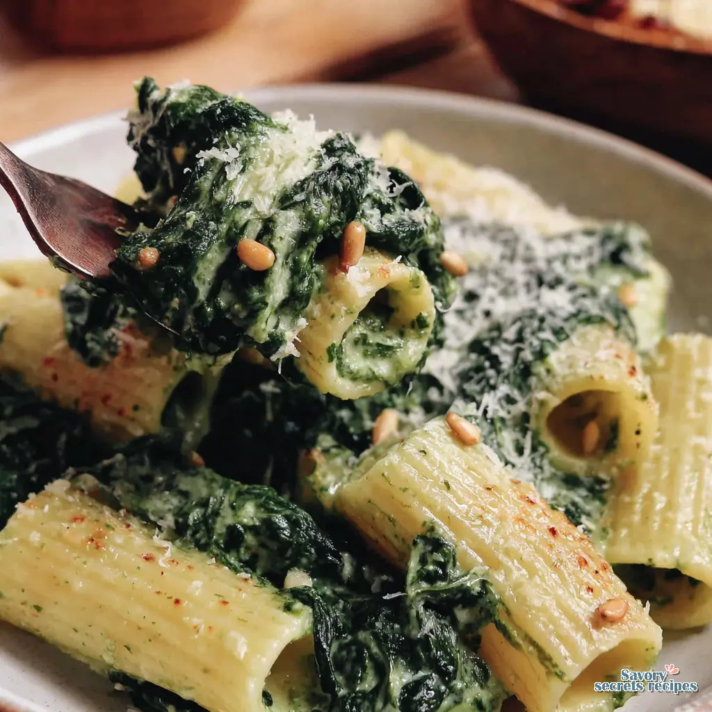 vegetarian spinach pasta - variation 4