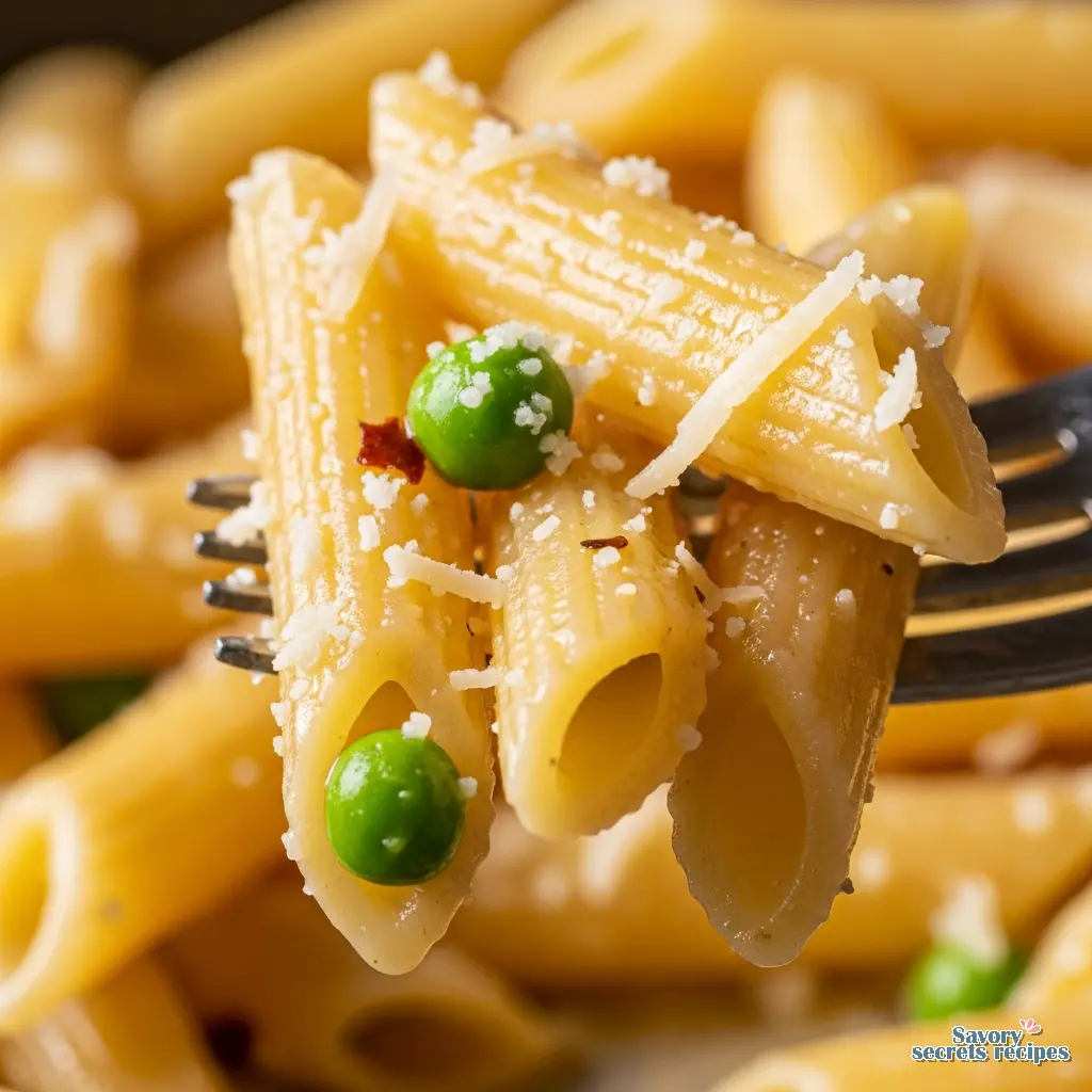 vegetarian spring pasta recipe close up
