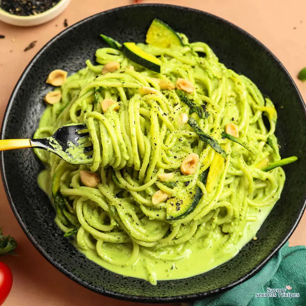 zucchini noodles with avocado pesto - variation 4