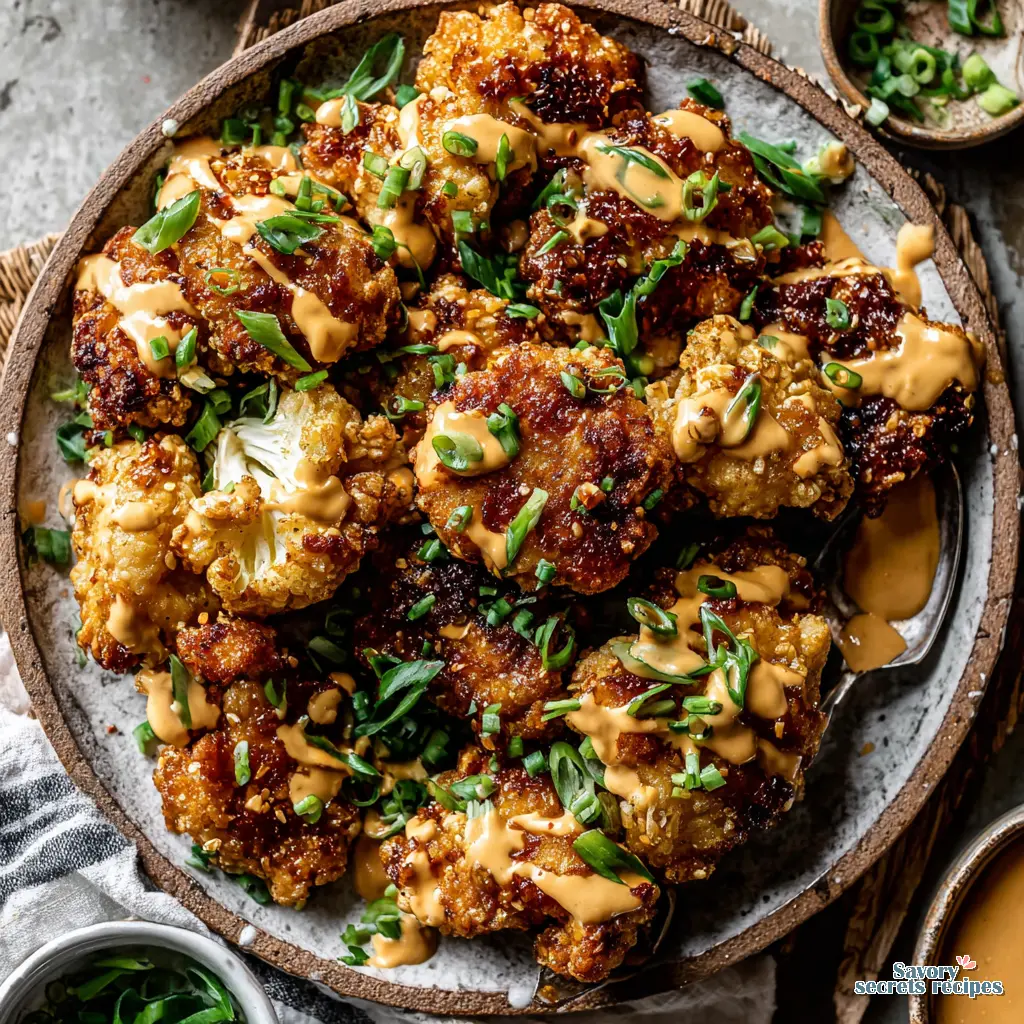 Air Fryer Bang Bang Chicken served over rice with greens