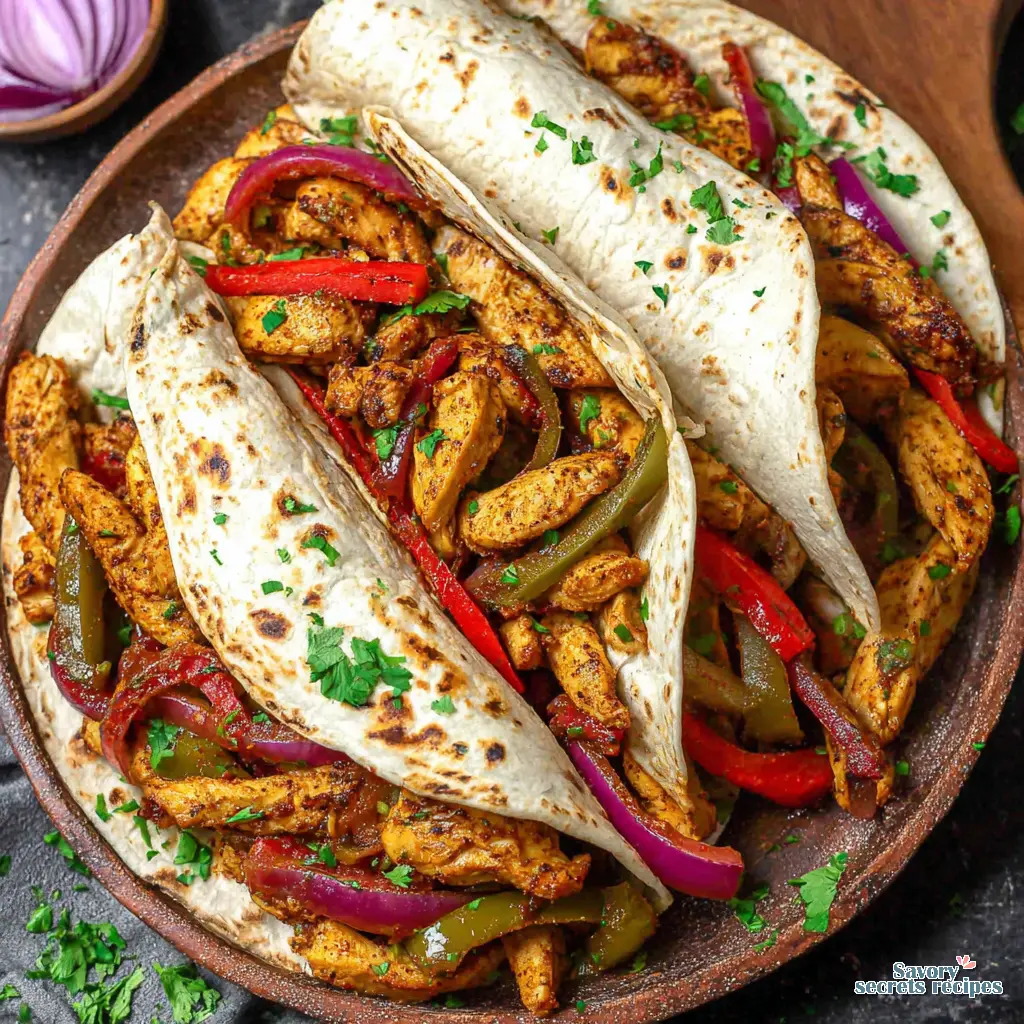 Air Fryer Chicken Fajita Wraps final presentation