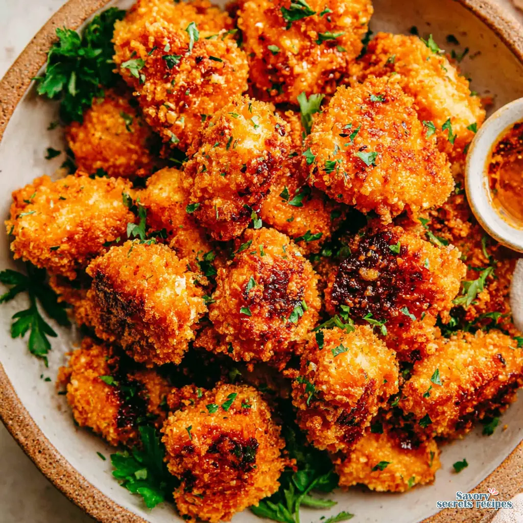Air Fryer Crispy Chicken Bites final presentation