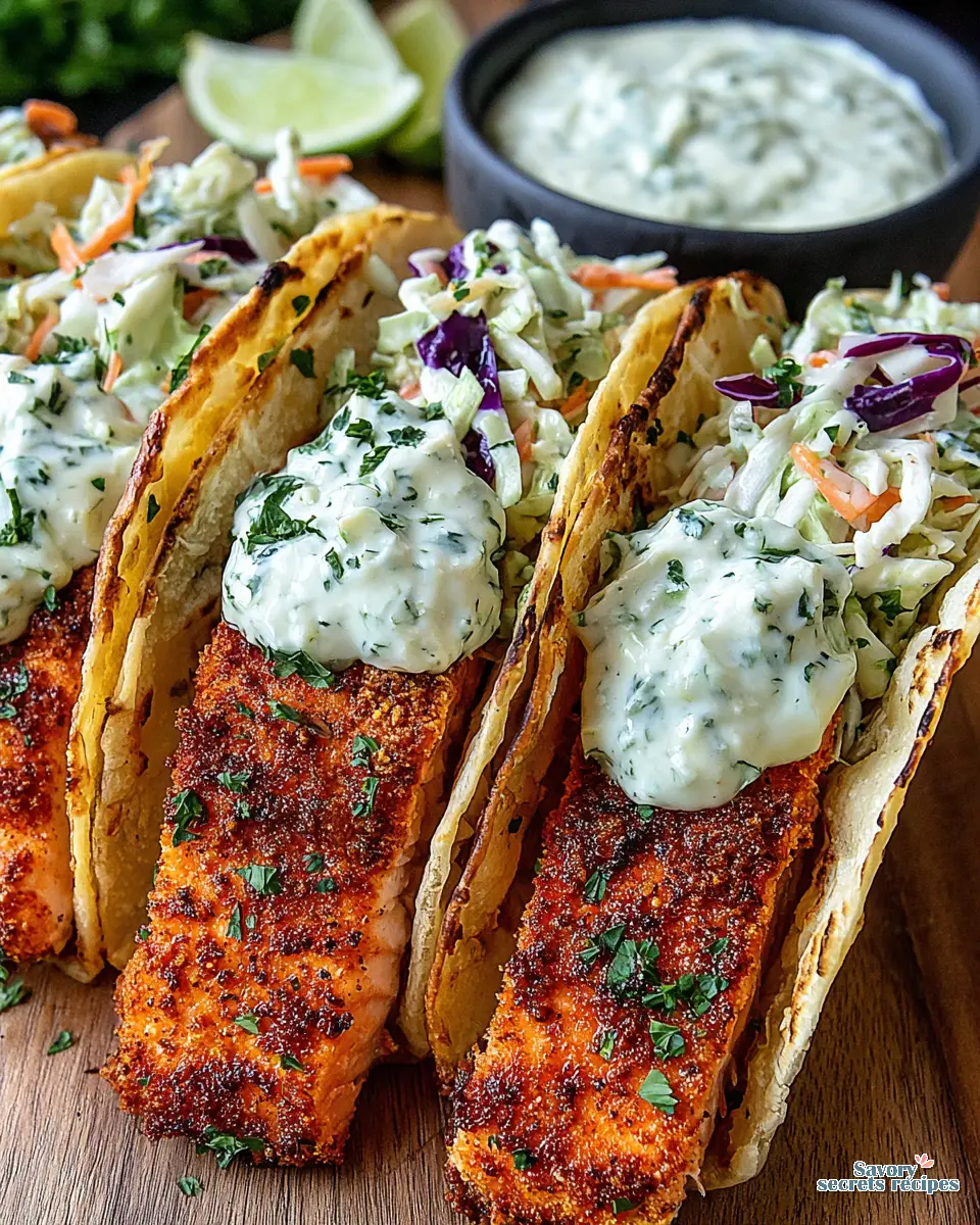 Air Fryer Crispy Fish Tacos close up