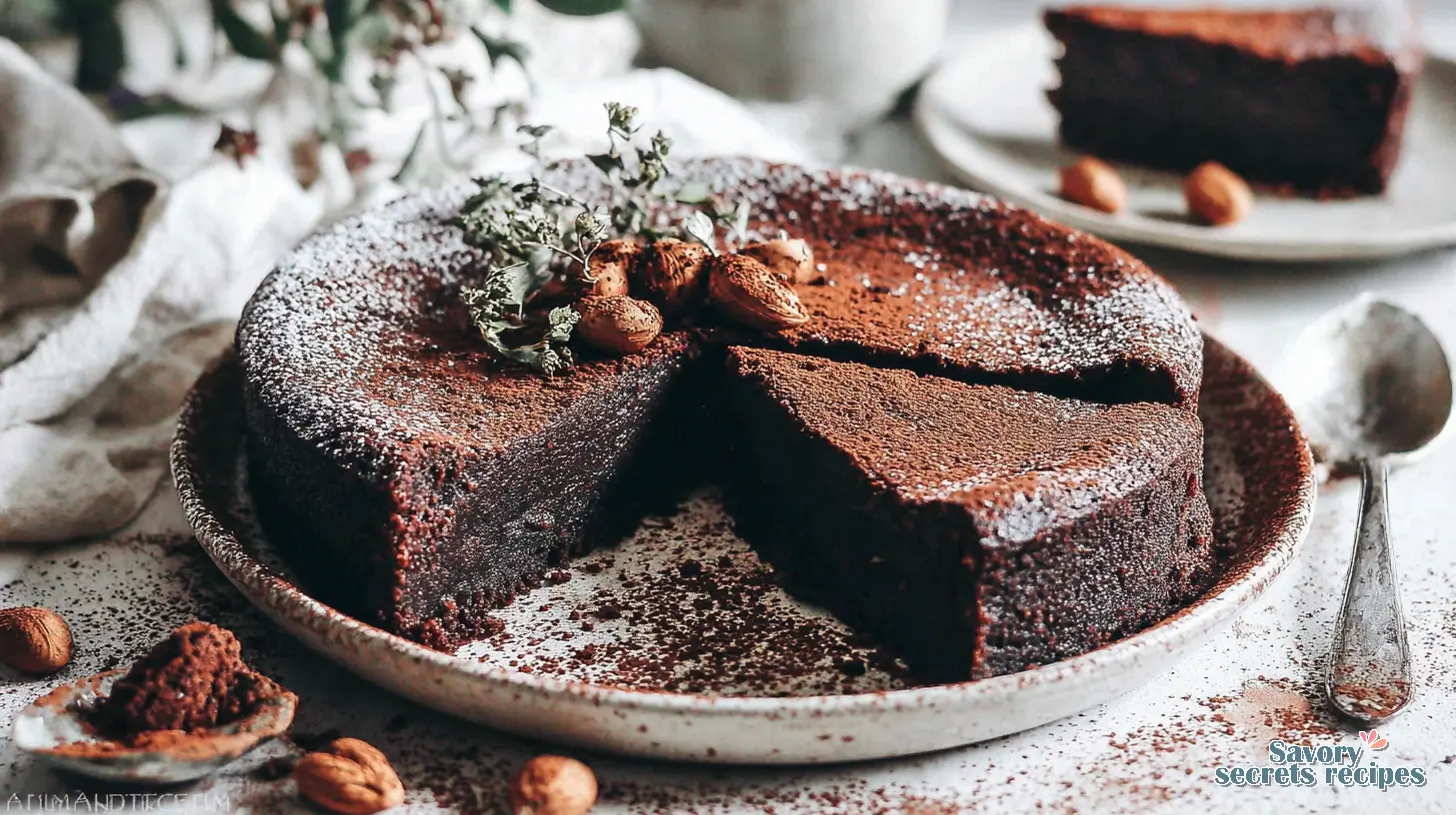 Almond Flour Chocolate Cake final presentation