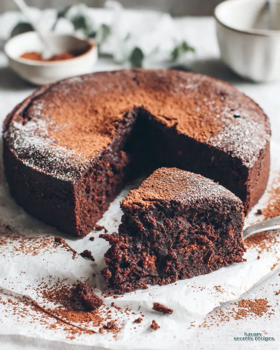 Almond Flour Chocolate Cake close up