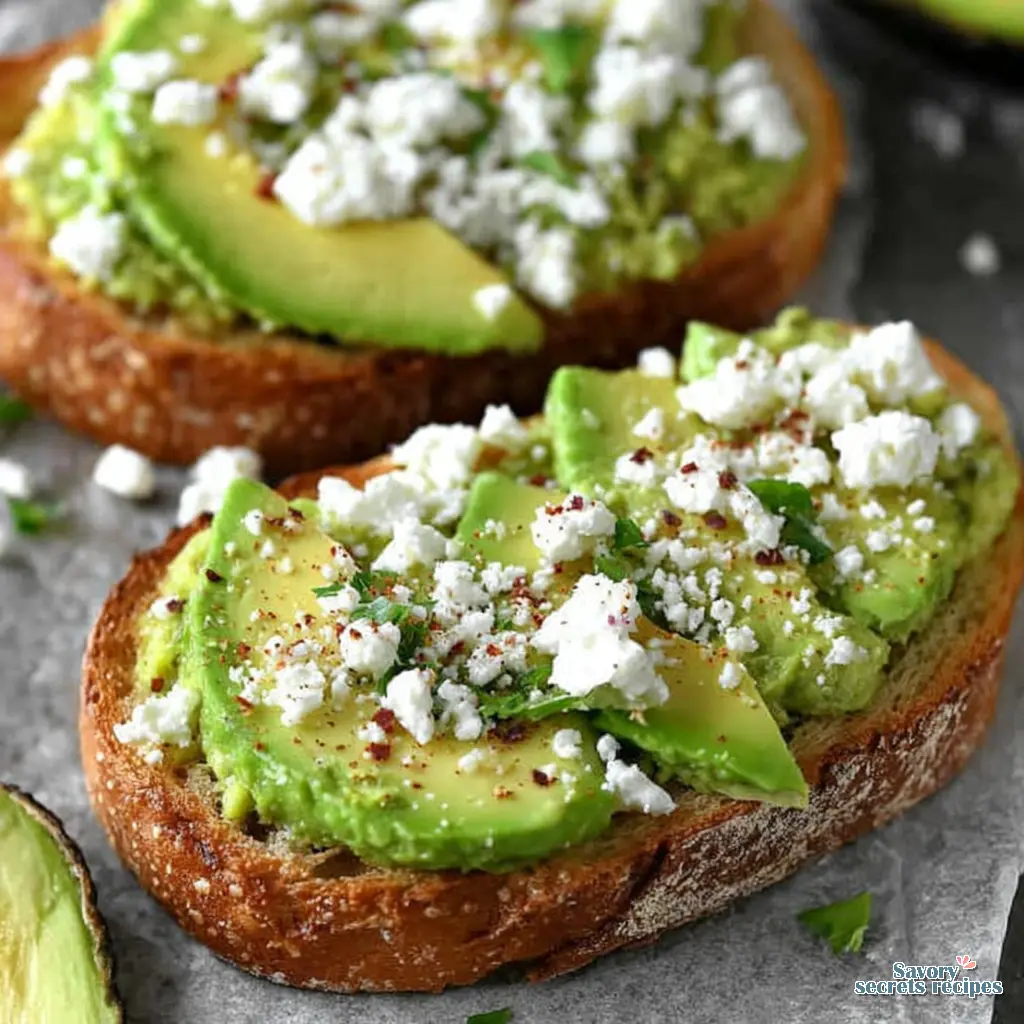 avocado cottage cheese toast close up