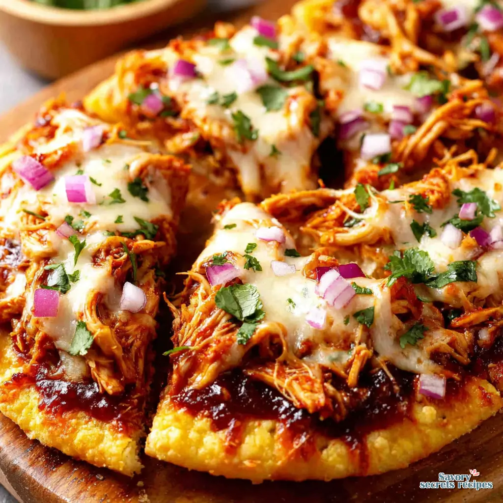 BBQ Chicken Flatbread close up