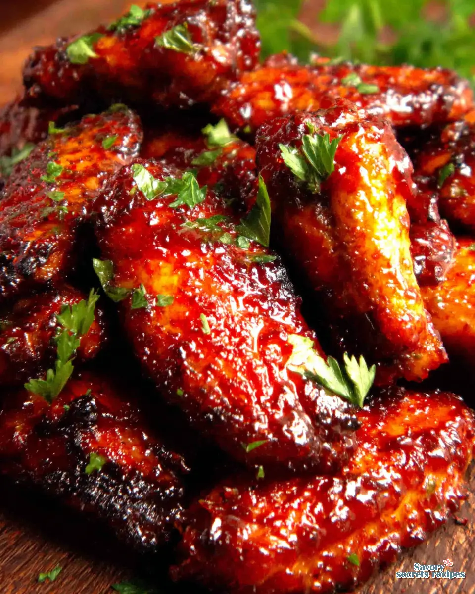 BBQ Honey Chicken Wings close up