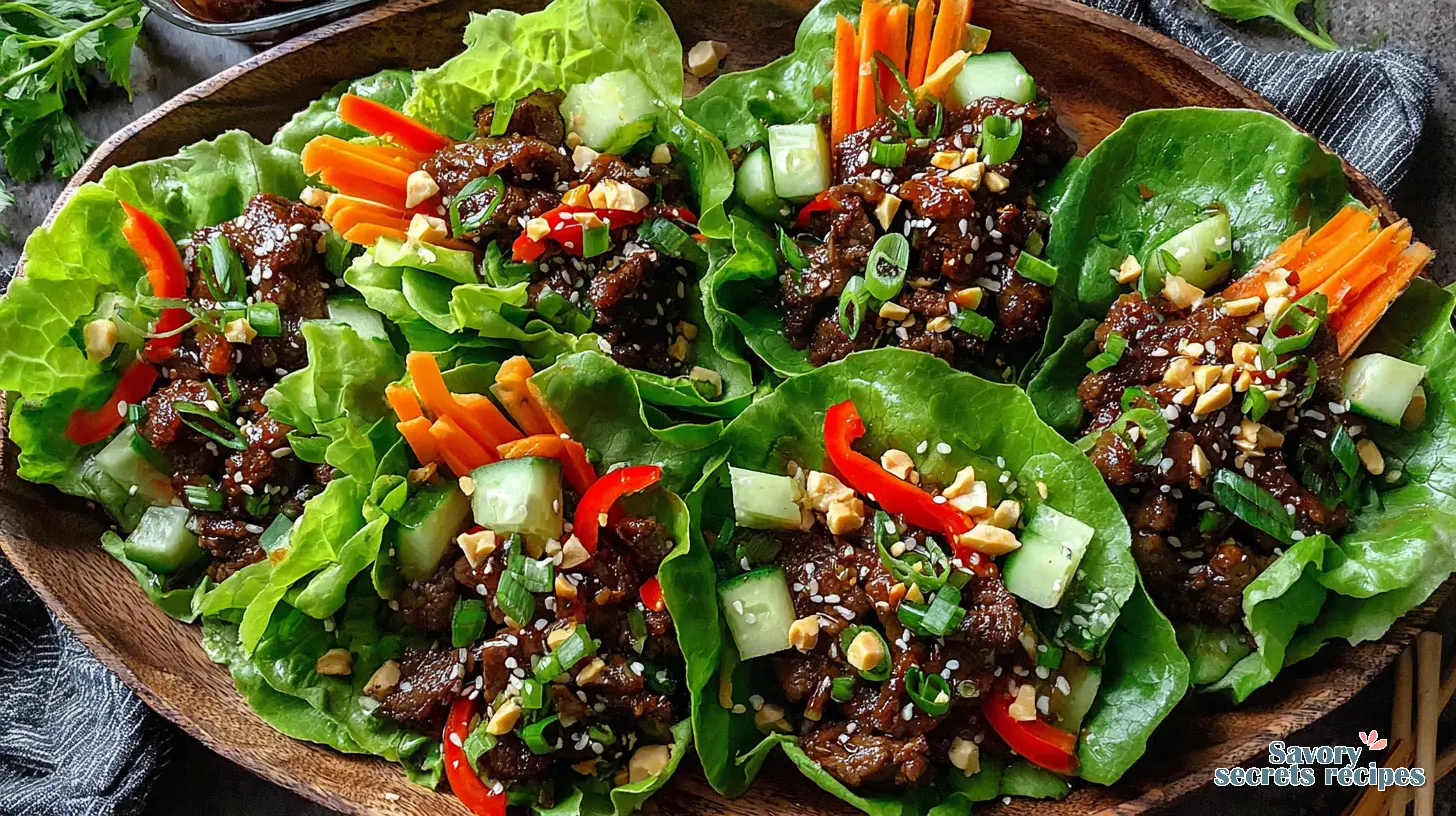 Beef Bulgogi Lettuce Cups final presentation
