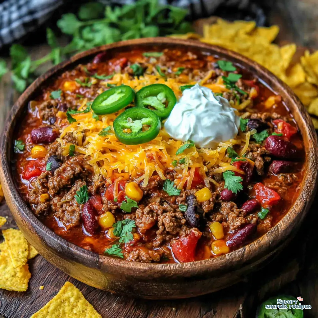 Beef Chili Cheese Bowl final presentation