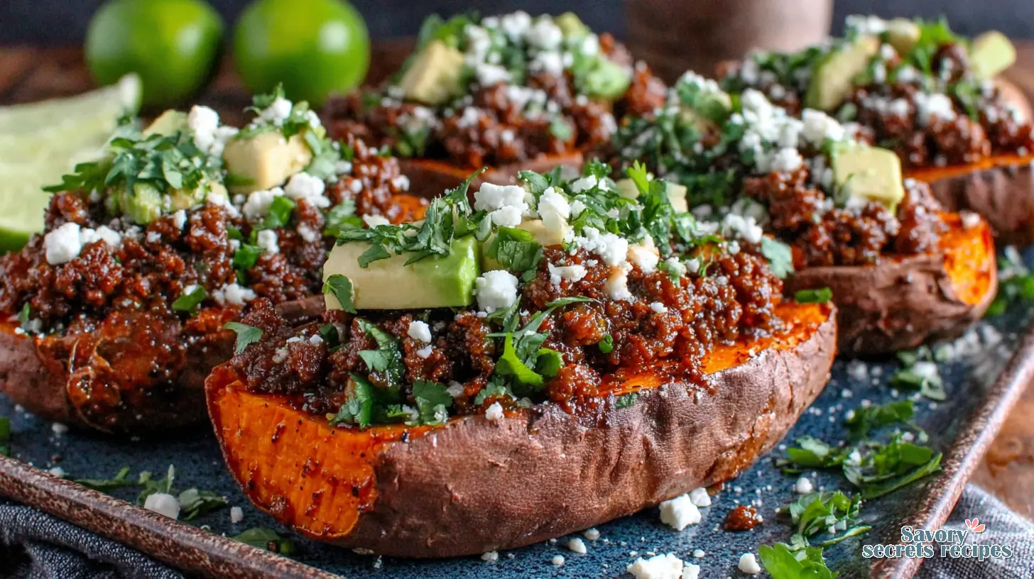 Beef Stuffed Sweet Potatoes final presentation
