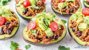 beef taco stuffed avocados bbc good food 64890728