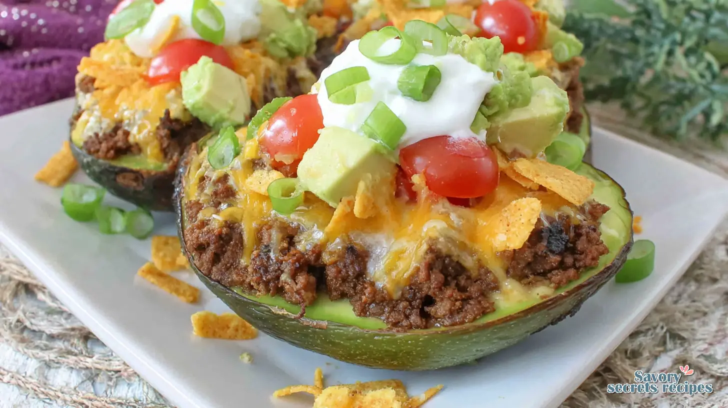 beef taco stuffed avocados in air fryer 647098813