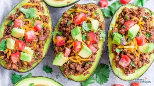 beef taco stuffed avocados mexican style 958898308