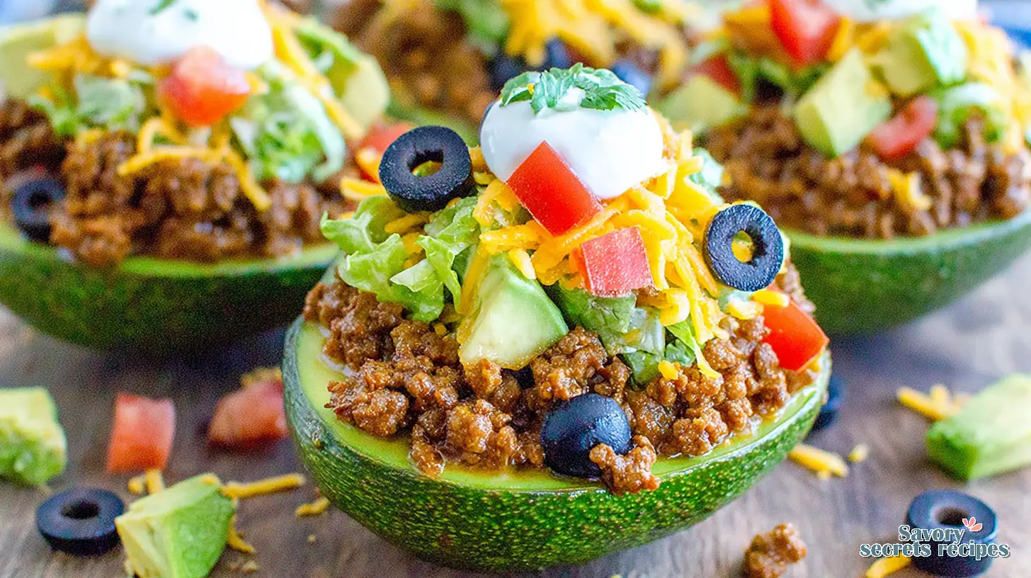 beef taco stuffed avocados youtube 982383913