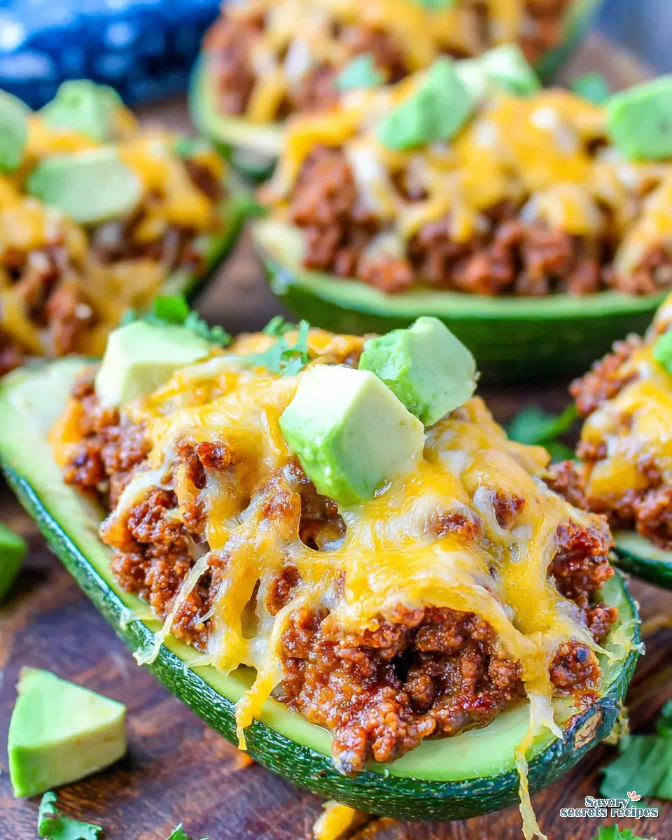 beef taco stuffed avocados youtube close up
