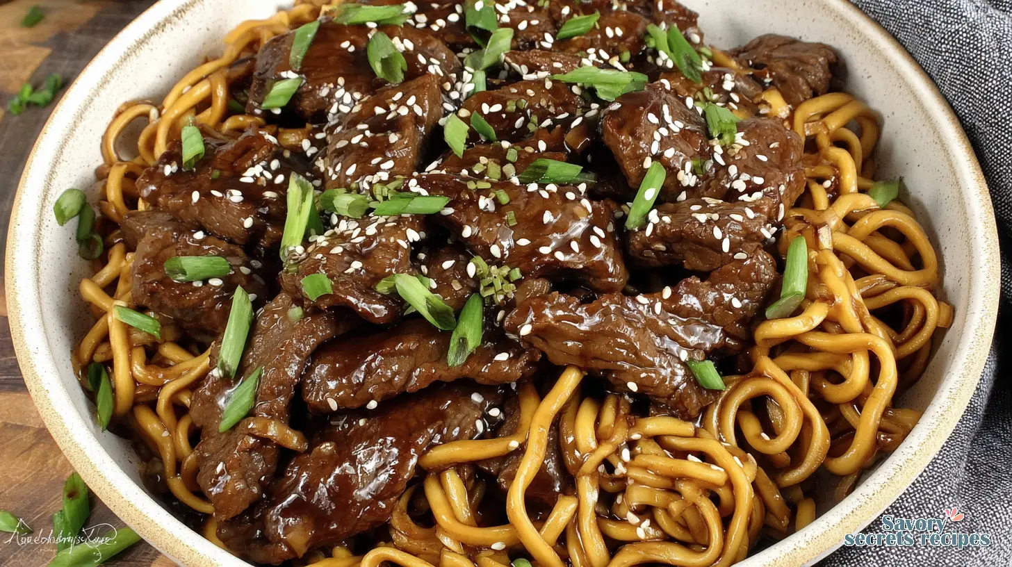 Beef Teriyaki Noodle Bowl final presentation