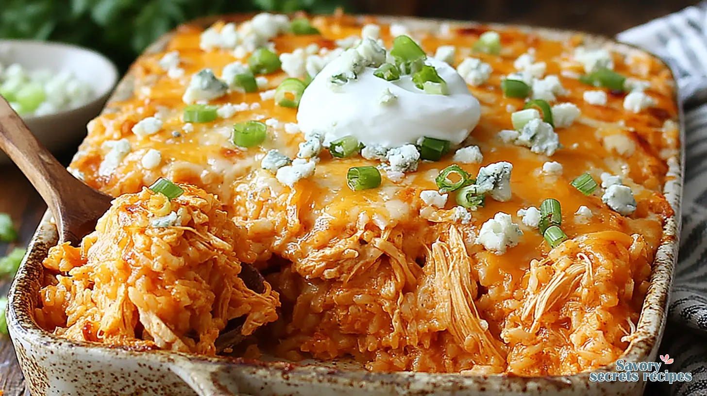 Buffalo Chicken Rice Bake final presentation