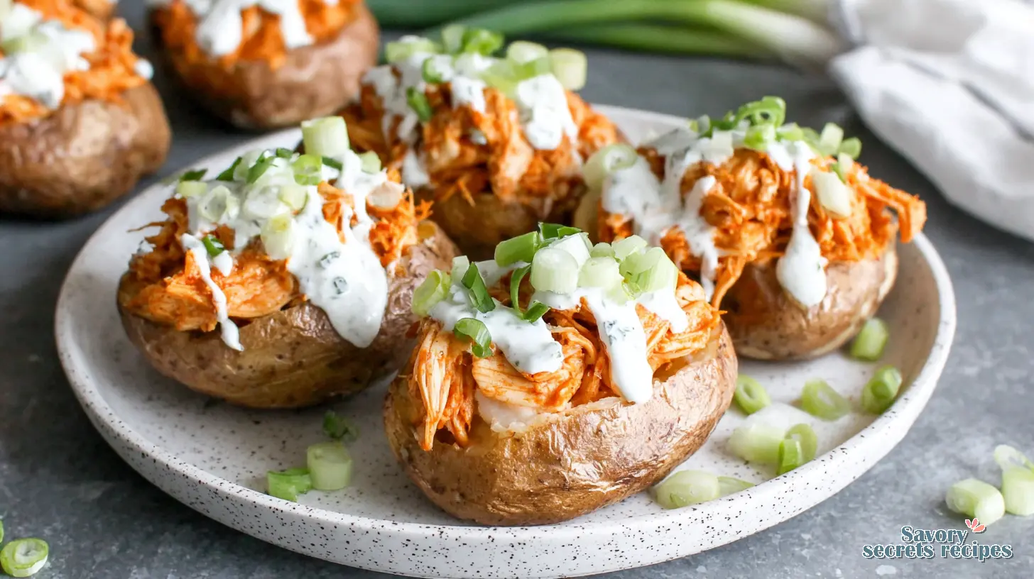 Buffalo Chicken Stuffed Potatoes final presentation