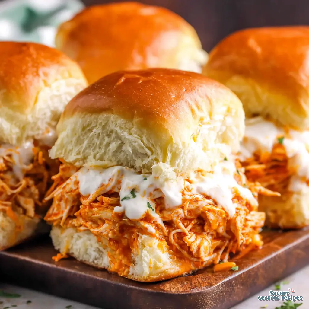 buffalo ranch chicken sliders close up