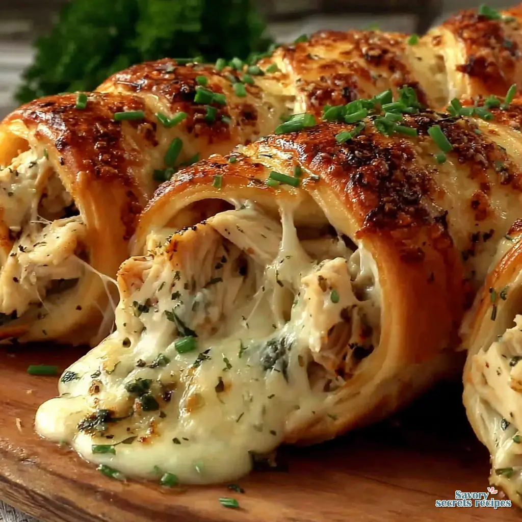 cheesy chicken garlic bread boats crescent roll 274290630