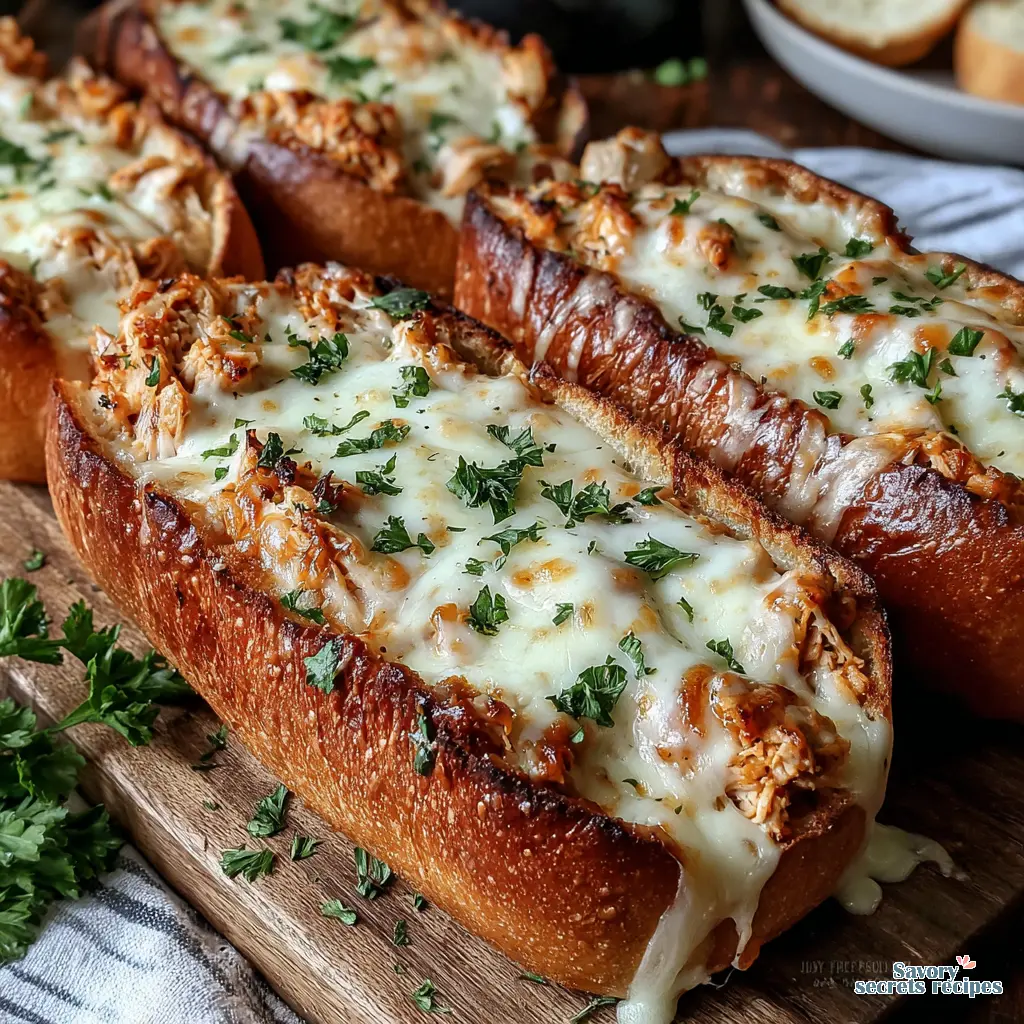 cheesy chicken garlic bread boats grilled final presentation