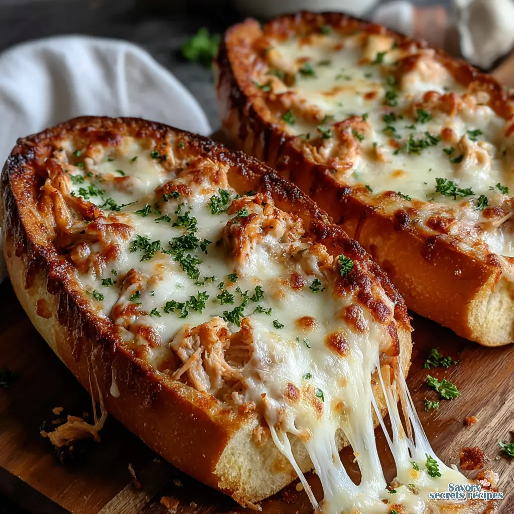 cheesy chicken garlic bread boats grilled 849827688