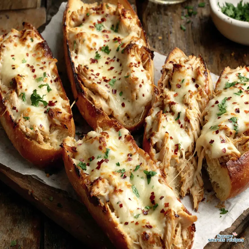 cheesy chicken garlic bread boats naan final presentation
