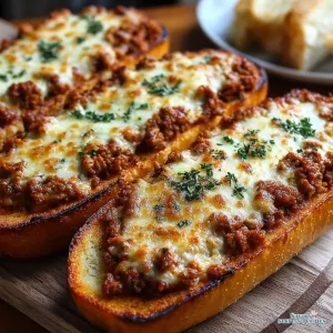 cheesy chicken garlic bread boats sloppy joe 748280781
