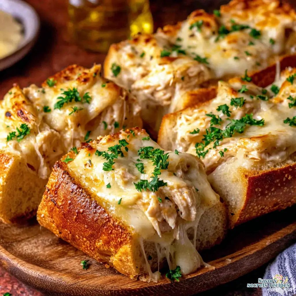 cheesy chicken garlic bread boats sticks final presentation