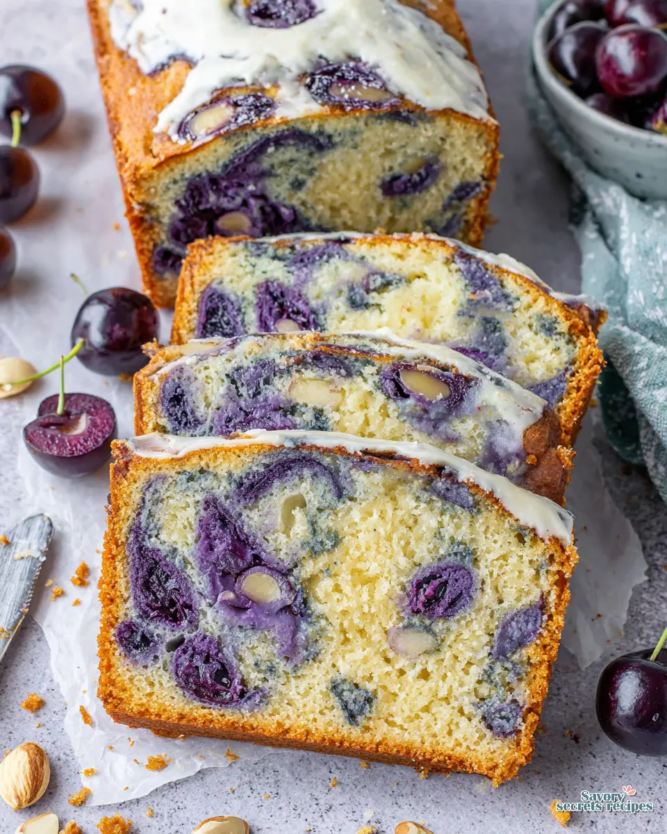 Cherry Almond Cake close up