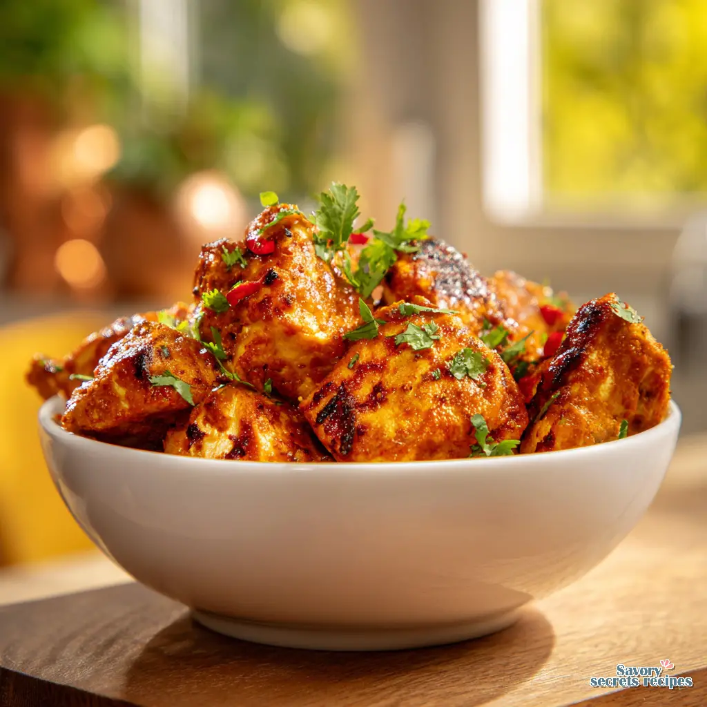 chicken tikka bowl close up
