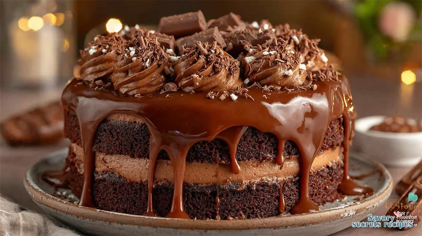 Chocolate Caramel Drip Cake final presentation