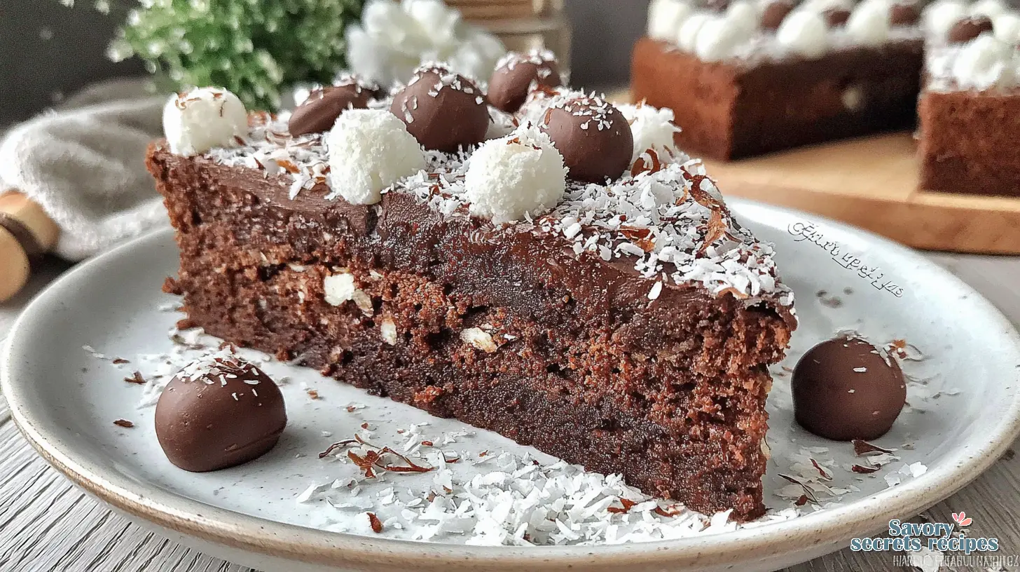 Chocolate Coconut Cake final presentation