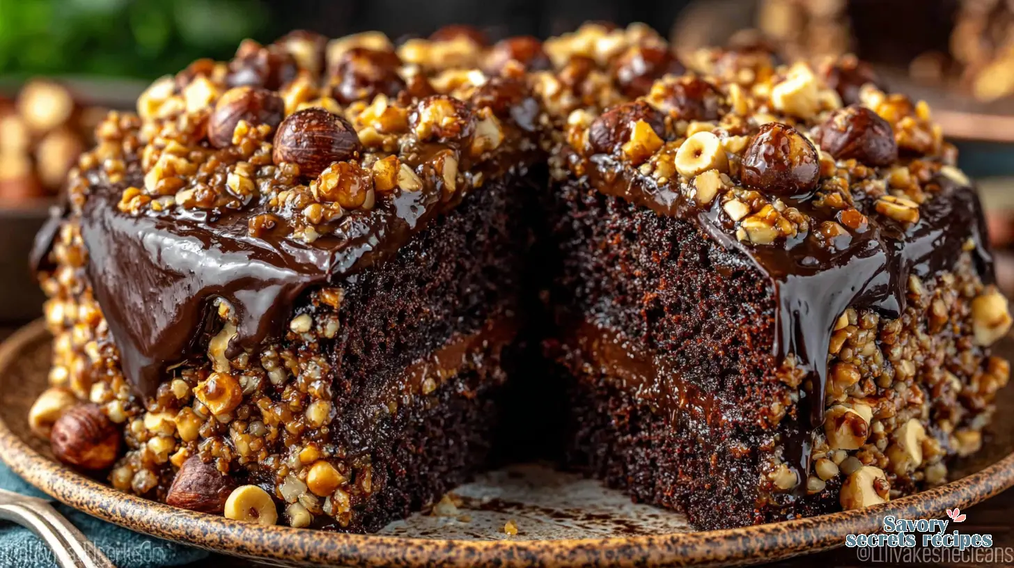 Chocolate Hazelnut Cake final presentation