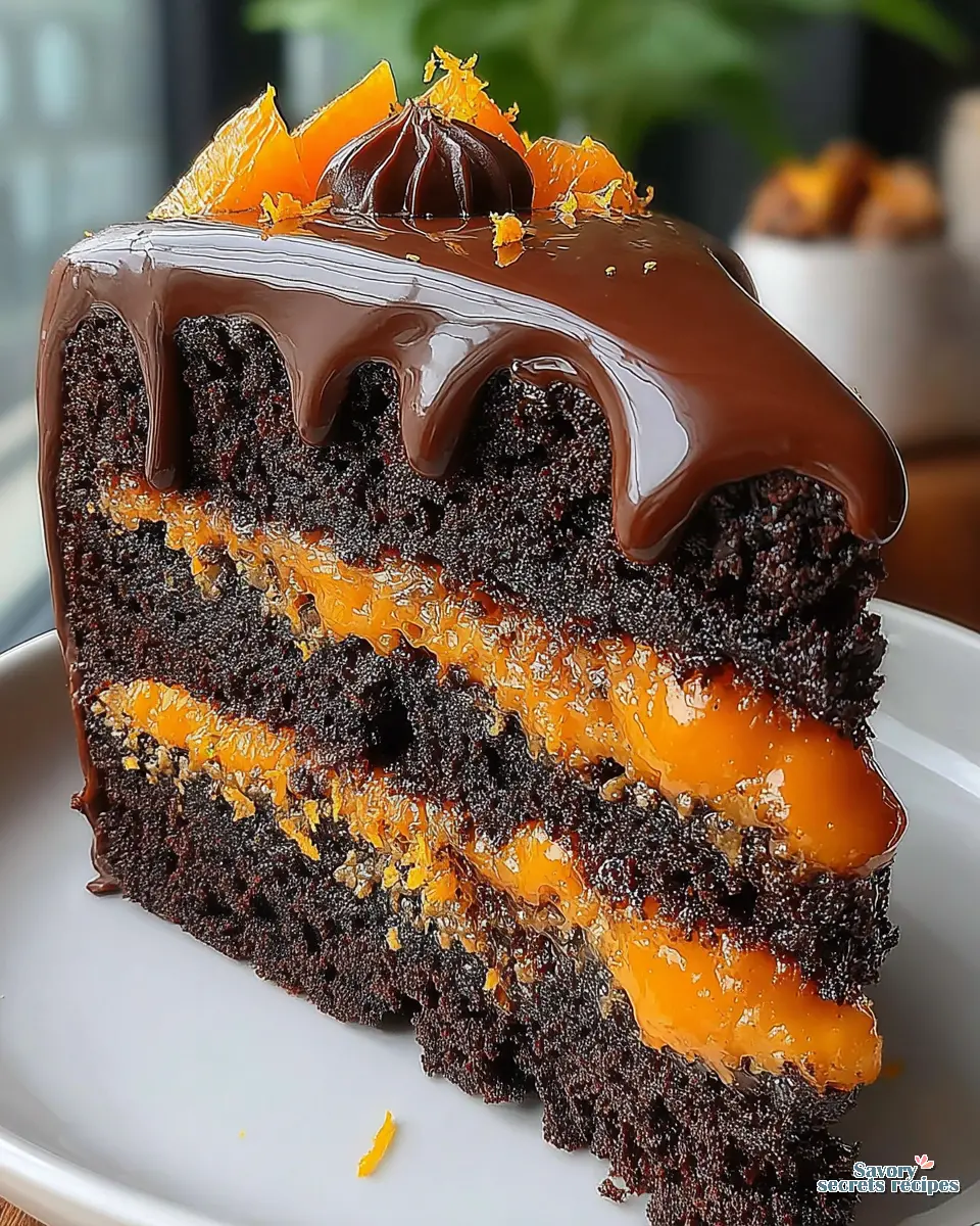 Chocolate Orange Cake close up