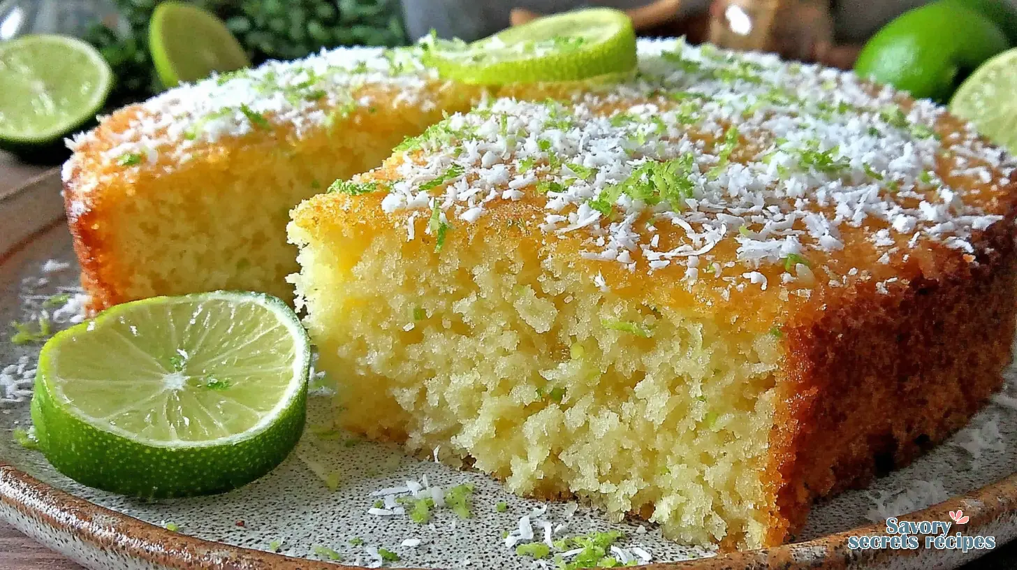 Coconut Lime Cake final presentation