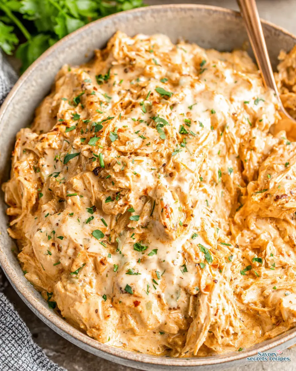 Creamy Cajun Chicken Dip close up