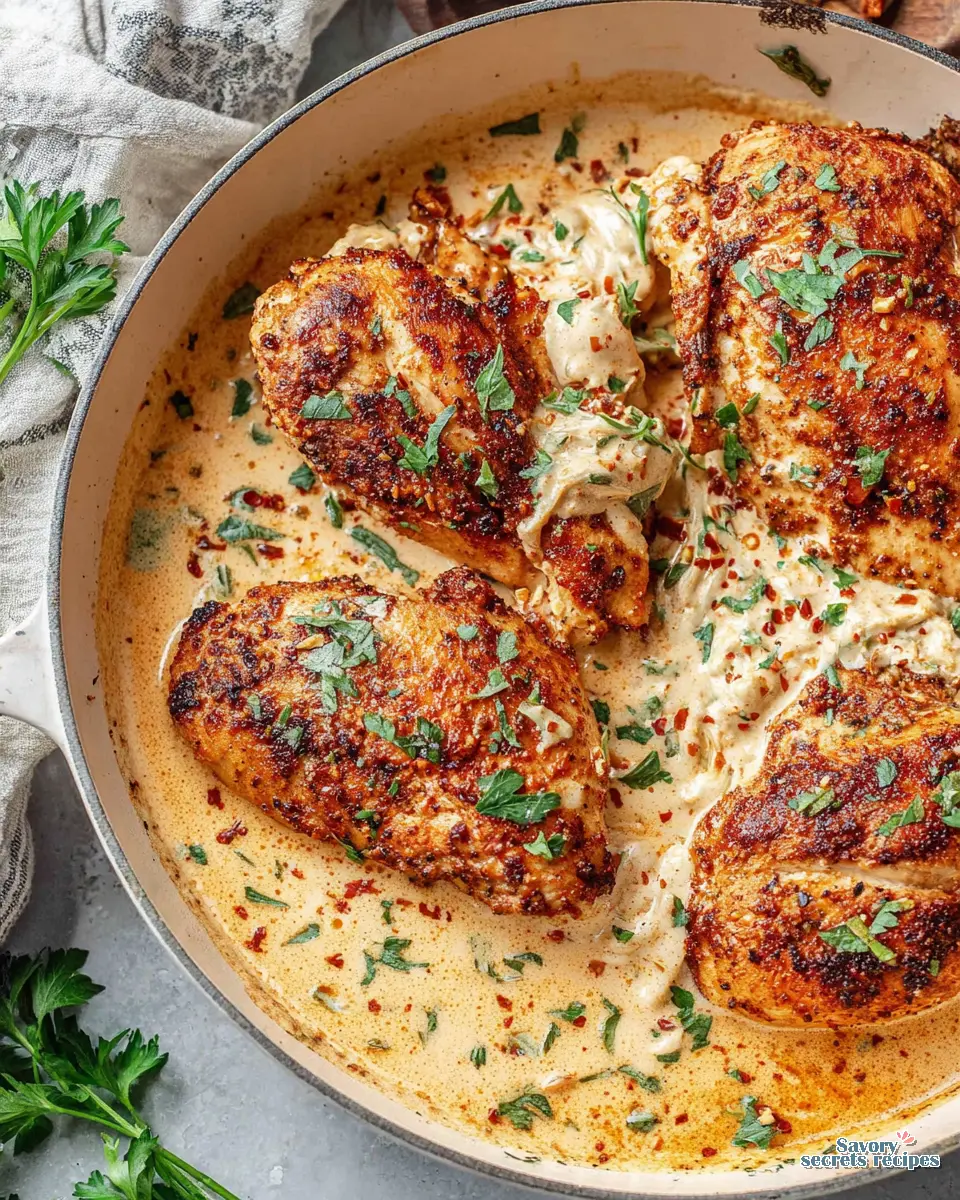 creamy cajun chicken keto close up