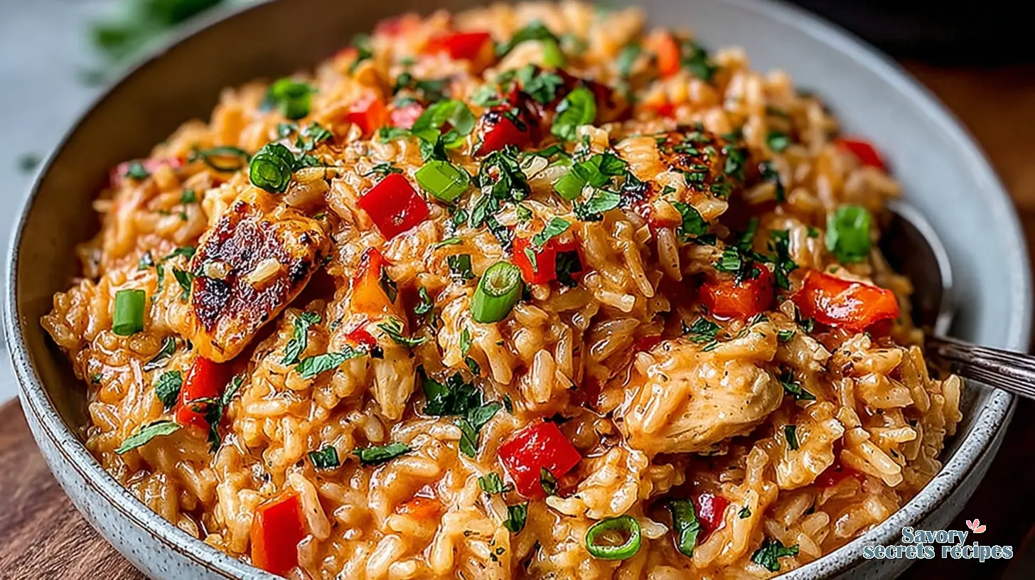 Easy, Best creamy cajun chicken rice in rice cooker.