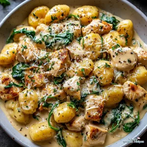 creamy garlic chicken gnocchi 487709945