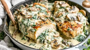 creamy garlic mushroom chicken florentine 953827790