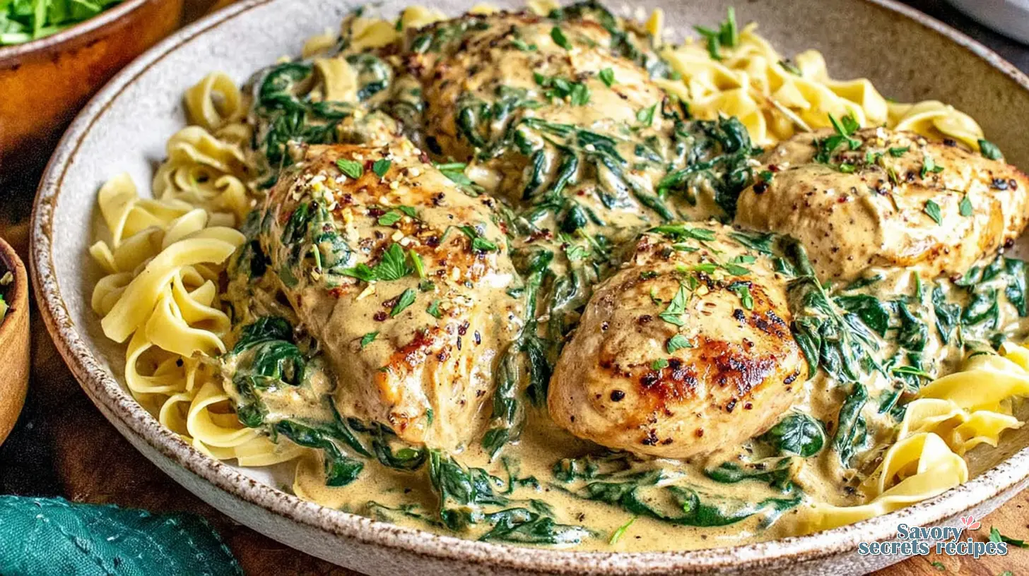 Creamy Spinach Chicken final presentation