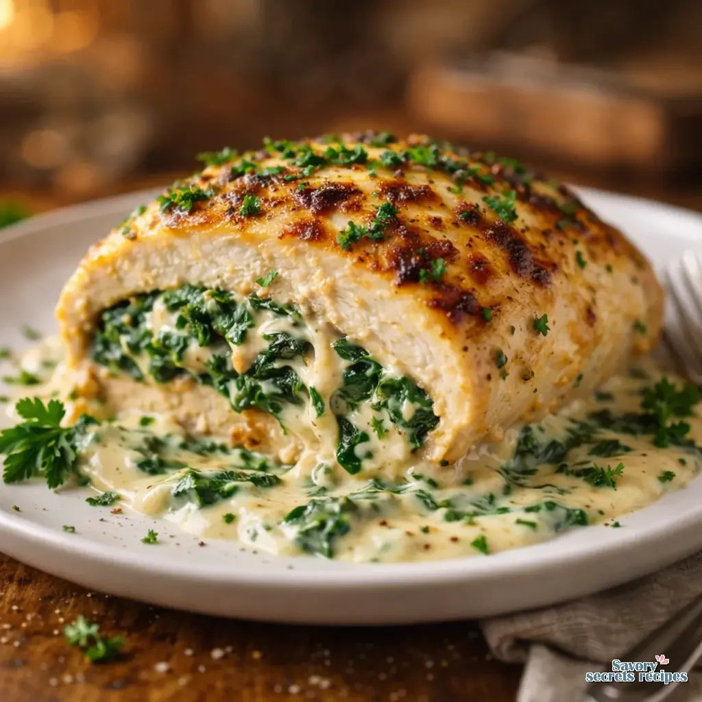 creamy spinach chicken breast final presentation