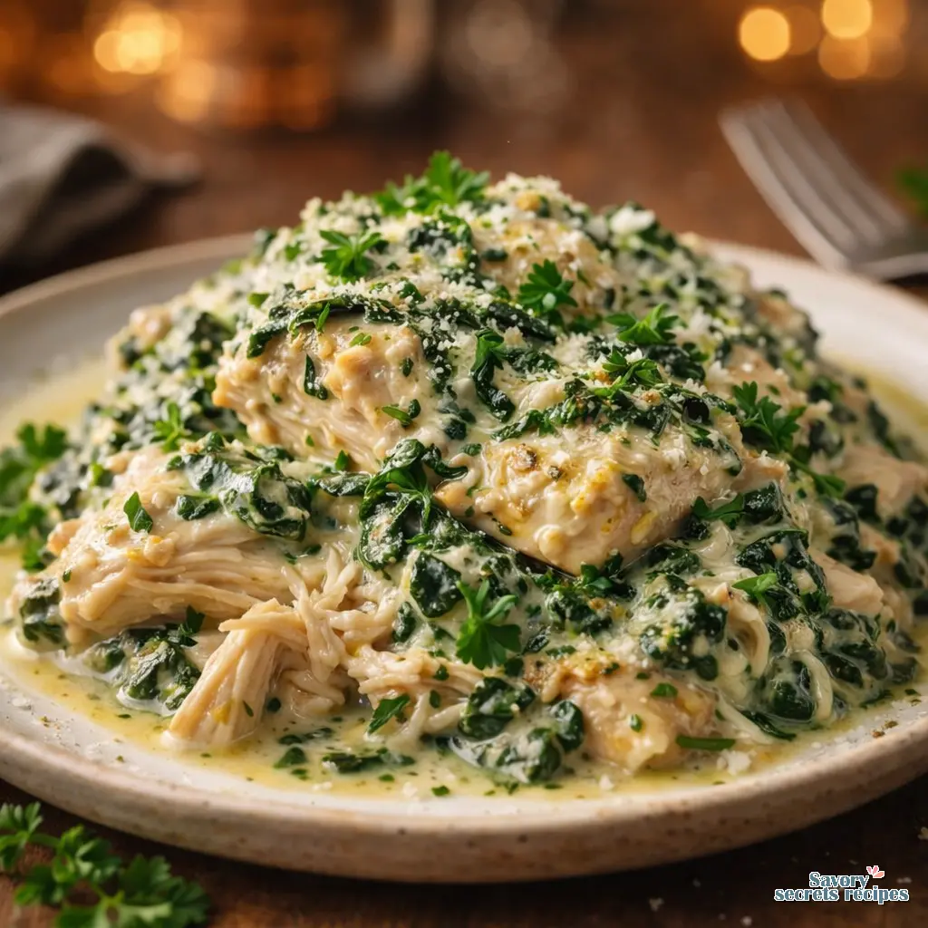 creamy spinach chicken crock pot final presentation